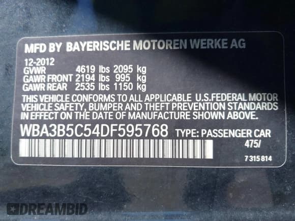 ✅ 2013 BMW 3 Series 328i xDrive • VIN: WBA3B5C54DF595768 • Lot: 41856610. Listed on IAAI with Not provided. Free auction sales archive from the USA and detailed vehicle history report at DreamBid. Image 9.