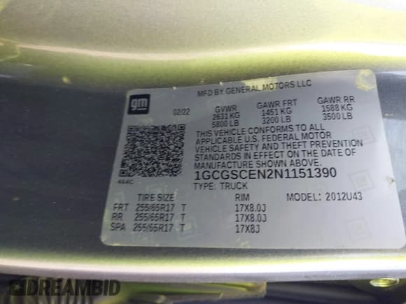 ✅ 2022 Chevrolet Colorado 2WD LT • VIN: 1GCGSCEN2N1151390 • Lot: 43377156. Wystawiony na IAAI z przebiegiem Nie podano. Bezpłatny archiwum sprzedaży aukcyjnych z USA i szczegółowy raport historii pojazdu na DreamBid. Zdjęcie 9.