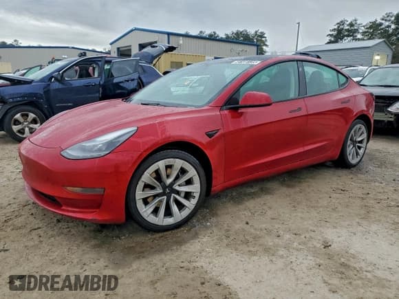 ✅ 2022 Tesla Model 3 • VIN: 5YJ3E1EAXNF372587 • Lot: 95108135. Listed on Copart with 92,614 mi. Free auction sales archive from the USA and detailed vehicle history report at DreamBid. Image 1.
