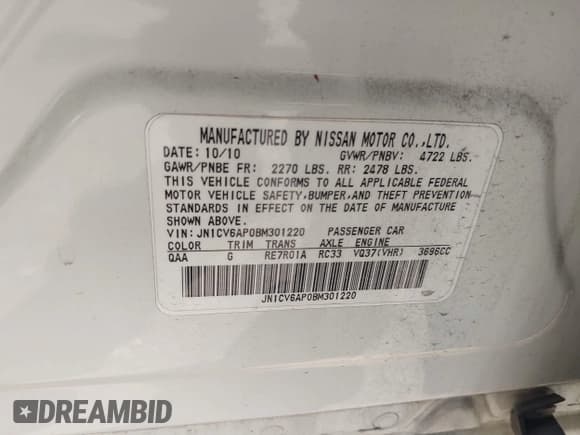 ✅ 2011 Infiniti G37 Journey • VIN: JN1CV6AP0BM301220 • Lot: 43431155. Wystawiony na IAAI z przebiegiem 140 076 mil. Bezpłatny archiwum sprzedaży aukcyjnych z USA i szczegółowy raport historii pojazdu na DreamBid. Zdjęcie 9.