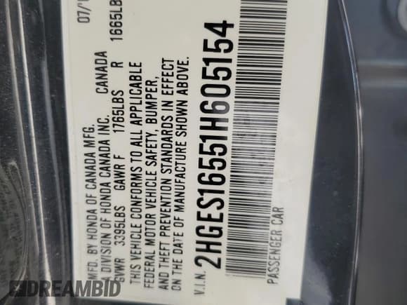 ✅ 2001 Honda Civic LX • VIN: 2HGES16551H605154 • Lot: 92275825. Listed on Copart with 179,369 mi. Free auction sales archive from the USA and detailed vehicle history report at DreamBid. Image 12.