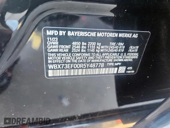 ✅ 2024 BMW X1 xDrive28i • VIN: WBX73EF00R5Y48778 • Lot: 69126275. Wystawiony na Copart z przebiegiem 24 320 mil. Bezpłatny archiwum sprzedaży aukcyjnych z USA i szczegółowy raport historii pojazdu na DreamBid. Zdjęcie 13.