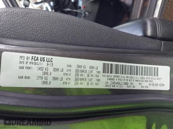 ✅ 2020 Dodge Durango SXT • VIN: 1C4RDHAG6LC119860 • Lot: 43443047. Wystawiony na IAAI z przebiegiem 113 276 mil. Bezpłatny archiwum sprzedaży aukcyjnych z USA i szczegółowy raport historii pojazdu na DreamBid. Zdjęcie 9.