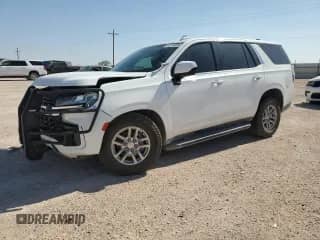 2021 Chevrolet Tahoe Commercial z VIN 1GNSKLED8MR345043, wystawiony jako Copart lot #53719675 z przebiegiem Nie podano mil oraz Szkoda całkowita • Salvage title. Historia ofert i sprzedaży dostępna na DreamBid. Obrazek 1.