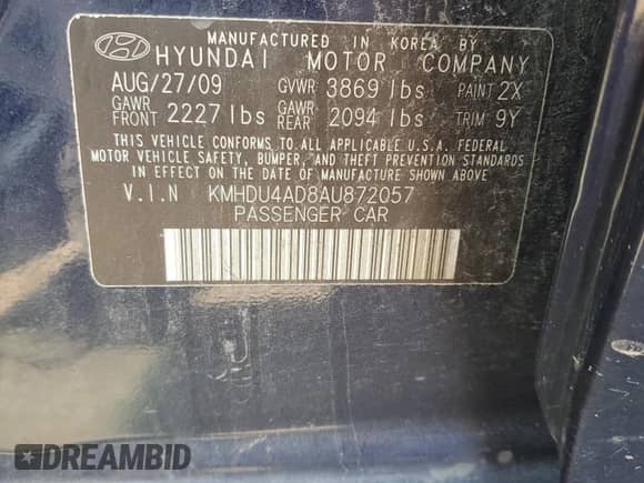 2010 Hyundai Elantra GLS z VIN KMHDU4AD8AU872057, wystawiony jako Copart lot #70456414 z przebiegiem 113 473 mil mil oraz Szkoda całkowita • Salvage title. Historia ofert i sprzedaży dostępna na DreamBid. Obrazek 13.