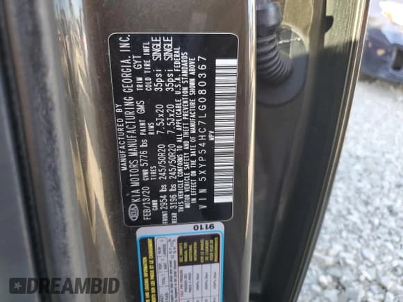 ✅ 2020 Kia Telluride SX • VIN: 5XYP54HC7LG080367 • Lot: 81764195. Wystawiony na Copart z przebiegiem 42 577 mil. Bezpłatny archiwum sprzedaży aukcyjnych z USA i szczegółowy raport historii pojazdu na DreamBid. Zdjęcie 14.