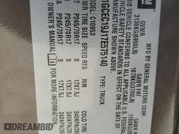 ✅ 2007 Chevrolet Silverado 1500 Work Truck • VIN: 1GCEC19J17E575140 • Lot: 78829764. Listed on Copart with 221,631 mi. Free auction sales archive from the USA and detailed vehicle history report at DreamBid. Image 12.