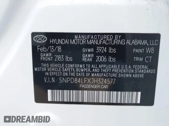 ✅ 2018 Hyundai Elantra SEL • VIN: 5NPD84LFXJH324577 • Lot: 43319119. Listed on IAAI with 145,110 mi. Free auction sales archive from the USA and detailed vehicle history report at DreamBid. Image 9.