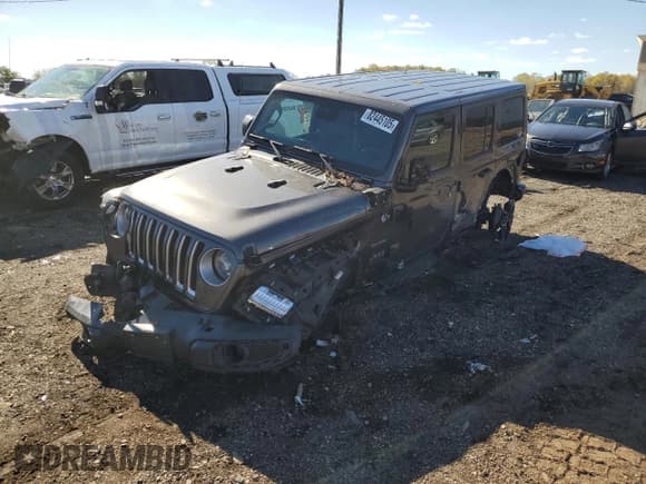 ✅ 2021 Jeep Wrangler Unlimited Sahara • VIN: 1C4JJXP62MW676649 • Лот: 82445105. Опубликован ранее на Copart с пробегом Не указан. Бесплатный доступ к архиву аукционных продаж из США и подробный отчёт об истории автомобиля на DreamBid. Изображение 1.