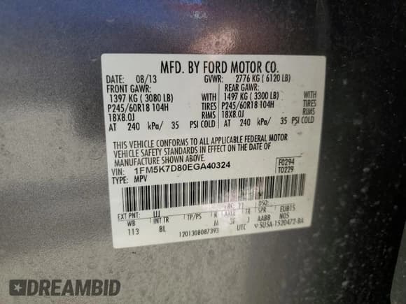 ✅ 2014 Ford Explorer XLT • VIN: 1FM5K7D80EGA40324 • Lot: 86786545. Listed on Copart with 88,250 mi. Free auction sales archive from the USA and detailed vehicle history report at DreamBid. Image 14.