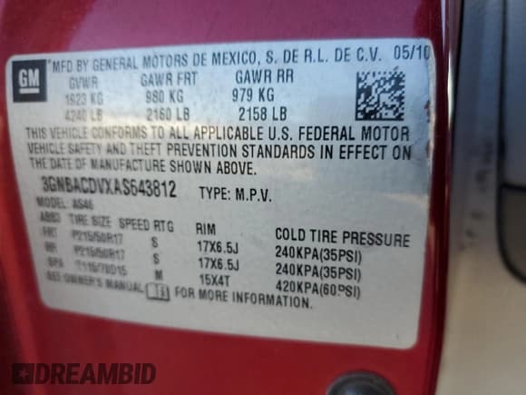 ✅ 2010 Chevrolet HHR 2LT • VIN: 3GNBACDVXAS643812 • Lot: 90984355. Wystawiony na Copart z przebiegiem 193 632 mil. Bezpłatny archiwum sprzedaży aukcyjnych z USA i szczegółowy raport historii pojazdu na DreamBid. Zdjęcie 13.