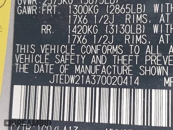 ✅ 2007 Toyota Highlander w/3rd Row • VIN: JTEDW21A370020414 • Лот: 42979118. Опубликован ранее на IAAI с пробегом 258 837 миль. Бесплатный доступ к архиву аукционных продаж из США и подробный отчёт об истории автомобиля на DreamBid. Изображение 9.