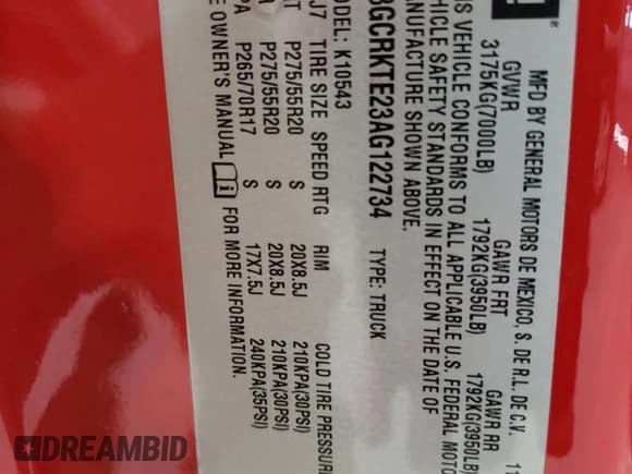 ✅ 2010 Chevrolet Silverado 1500 • VIN: 3GCRKTE23AG122734 • Lot: 77863284. Wystawiony na Copart z przebiegiem 166 146 mil. Bezpłatny archiwum sprzedaży aukcyjnych z USA i szczegółowy raport historii pojazdu na DreamBid. Zdjęcie 12.