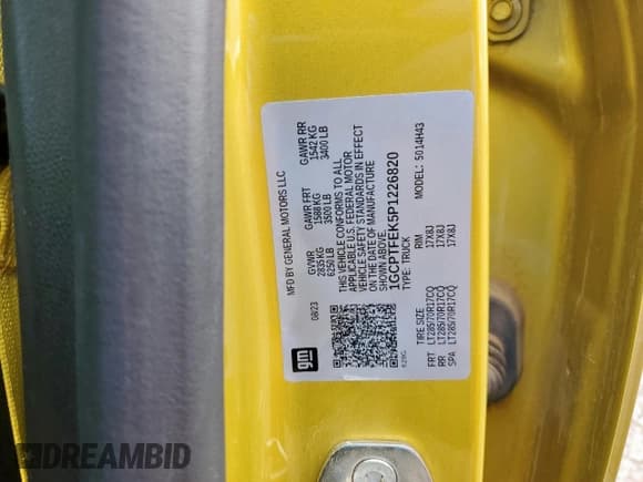 ✅ 2023 Chevrolet Colorado 4WD ZR2 • VIN: 1GCPTFEK5P1226820 • Лот: 84005615. Опубликован ранее на Copart с пробегом 37 685 миль. Бесплатный доступ к архиву аукционных продаж из США и подробный отчёт об истории автомобиля на DreamBid. Изображение 12.