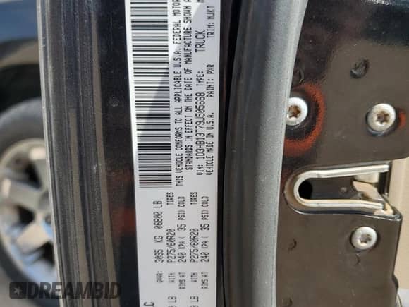 2009 Dodge 1500 SLT с VIN 1D3HB13T79J505668, выставлен на аукционе Copart как лот 73995124 с пробегом 152 726 миль миль и Списание • Salvage title. История ставок и продаж доступна на DreamBid. Изображение 12.