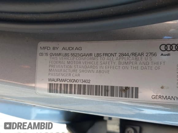 ✅ 2016 Audi A6 Premium Plus • VIN: WAUFMAFC6GN013402 • Лот: 41445514. Опубликован ранее на IAAI с пробегом 57 484 миль. Бесплатный доступ к архиву аукционных продаж из США и подробный отчёт об истории автомобиля на DreamBid. Изображение 9.