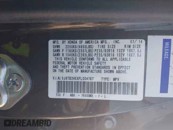 ✅ 2015 Acura RDX Technology • VIN: 5J8TB3H5XFL004767 • Лот: 42633734. Опубликован ранее на IAAI с пробегом 128 794 миль. Бесплатный доступ к архиву аукционных продаж из США и подробный отчёт об истории автомобиля на DreamBid. Изображение 9.