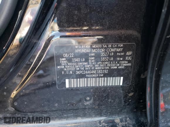 ✅ 2022 Hyundai Accent SE • VIN: 3KPC24A64NE183192 • Лот: 81347104. Опубликован ранее на Copart с пробегом 32 204 миль. Бесплатный доступ к архиву аукционных продаж из США и подробный отчёт об истории автомобиля на DreamBid. Изображение 13.