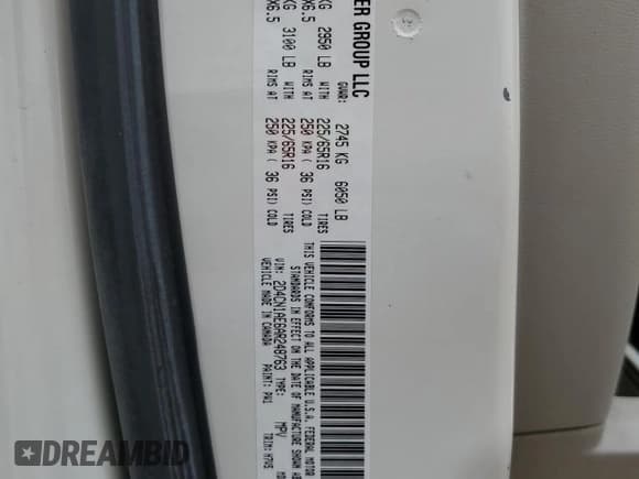 ✅ 2010 Dodge Grand Caravan Cargo • VIN: 2D4CN1AE6AR248763 • Lot: 55362704. Listed on Copart with 103,671 mi. Free auction sales archive from the USA and detailed vehicle history report at DreamBid. Image 13.