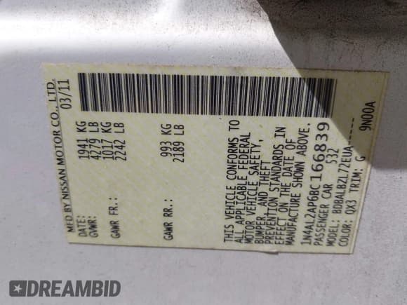 ✅ 2011 Nissan Altima S • VIN: 1N4AL2AP6BC166839 • Лот: 43365480. Опубликован ранее на IAAI с пробегом 197 712 миль. Бесплатный доступ к архиву аукционных продаж из США и подробный отчёт об истории автомобиля на DreamBid. Изображение 9.