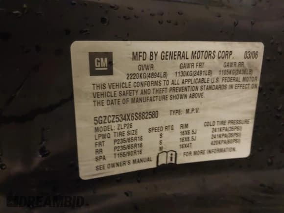 ✅ 2006 Saturn VUE • VIN: 5GZCZ534X6S882580 • Лот: 43593811. Опубликован ранее на IAAI с пробегом 186 594 миль. Бесплатный доступ к архиву аукционных продаж из США и подробный отчёт об истории автомобиля на DreamBid. Изображение 9.