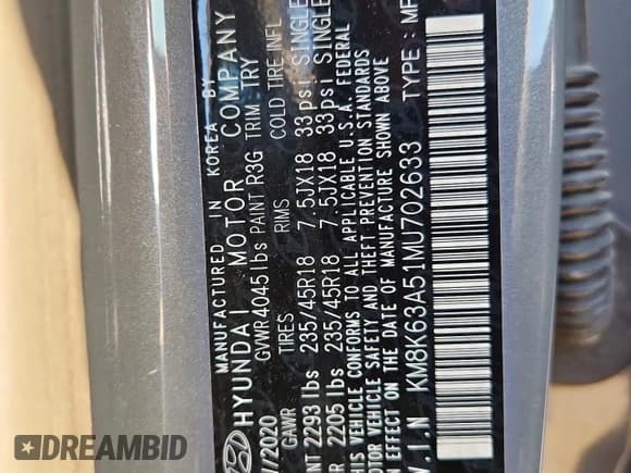 ✅ 2021 Hyundai Kona Night Edition • VIN: KM8K63A51MU702633 • Лот: 84365035. Опубликован ранее на Copart с пробегом 27 985 миль. Бесплатный доступ к архиву аукционных продаж из США и подробный отчёт об истории автомобиля на DreamBid. Изображение 14.