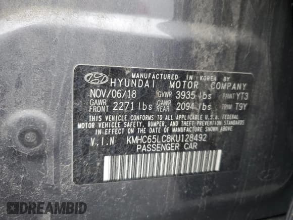 ✅ 2019 Hyundai Ioniq Blue • VIN: KMHC65LC8KU128492 • Lot: 92264755. Wystawiony na Copart z przebiegiem 211 287 mil. Bezpłatny archiwum sprzedaży aukcyjnych z USA i szczegółowy raport historii pojazdu na DreamBid. Zdjęcie 12.