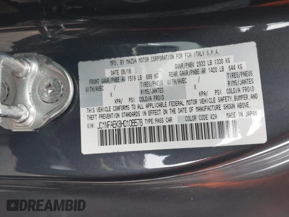 ✅ 2017 FIAT 124 Spider Elaborazione Abarth • VIN: JC1NFAEK8H0106578 • Lot: 41553055. Wystawiony na IAAI z przebiegiem 52 803 mil. Bezpłatny archiwum sprzedaży aukcyjnych z USA i szczegółowy raport historii pojazdu na DreamBid. Zdjęcie 9.