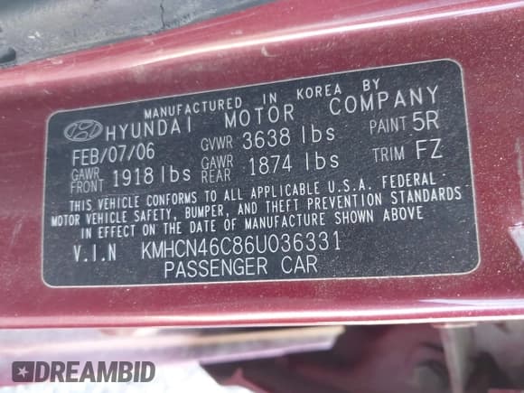 ✅ 2006 Hyundai Accent GLS • VIN: KMHCN46C86U036331 • Lot: 43644571. Wystawiony na IAAI z przebiegiem 108 844 mil. Bezpłatny archiwum sprzedaży aukcyjnych z USA i szczegółowy raport historii pojazdu na DreamBid. Zdjęcie 9.