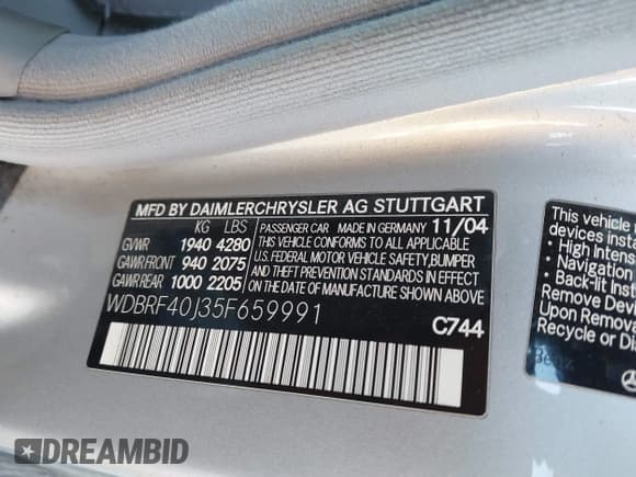 ✅ 2005 Mercedes-Benz C 230 Kompressor • VIN: WDBRF40J35F659991 • Lot: 41952864. Wystawiony na IAAI z przebiegiem Nie podano. Bezpłatny archiwum sprzedaży aukcyjnych z USA i szczegółowy raport historii pojazdu na DreamBid. Zdjęcie 9.