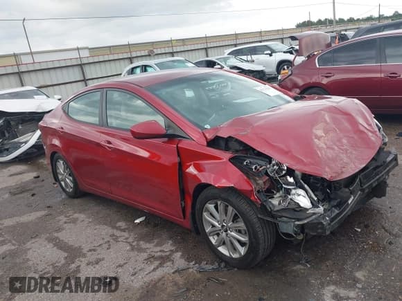 ✅ 2016 Hyundai Elantra SE • VIN: 5NPDH4AE3GH701897 • Lot: 42173235. Listed on IAAI with 130,758 mi. Free auction sales archive from the USA and detailed vehicle history report at DreamBid. Image 1.