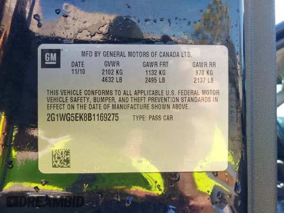 2011 Chevrolet Impala LT Fleet z VIN 2G1WG5EK8B1169275, wystawiony jako IAAI lot #43422030 z przebiegiem 204 652 mil mil oraz . Historia ofert i sprzedaży dostępna na DreamBid. Obrazek 9.