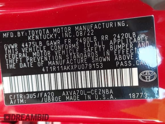 ✅ 2023 Toyota Camry LE • VIN: 4T1R11AKXPU079153 • Лот: 43393853. Опубликован ранее на IAAI с пробегом 20 049 миль. Бесплатный доступ к архиву аукционных продаж из США и подробный отчёт об истории автомобиля на DreamBid. Изображение 9.