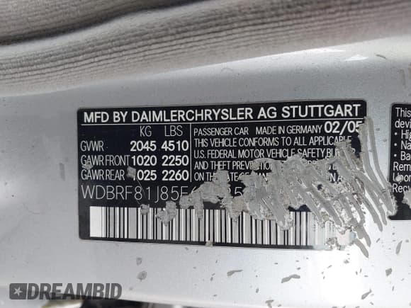 ✅ 2005 Mercedes-Benz C 240 • VIN: WDBRF81J85F682852 • Lot: 41928945. Wystawiony na IAAI z przebiegiem 106 981 mil. Bezpłatny archiwum sprzedaży aukcyjnych z USA i szczegółowy raport historii pojazdu na DreamBid. Zdjęcie 9.