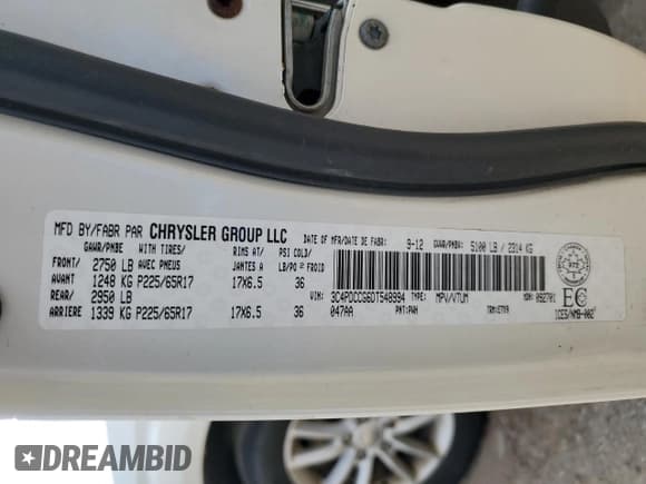✅ 2013 Dodge Journey SXT • VIN: 3C4PDCCG6DT548994 • Lot: 67242325. Wystawiony na Copart z przebiegiem 261 941 mil. Bezpłatny archiwum sprzedaży aukcyjnych z USA i szczegółowy raport historii pojazdu na DreamBid. Zdjęcie 13.
