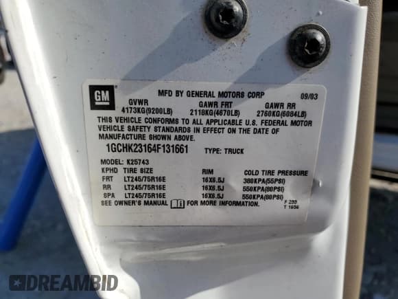 ✅ 2004 Chevrolet Silverado 2500HD LS • VIN: 1GCHK23164F131661 • Лот: 86064585. Опубликован ранее на Copart с пробегом 245 893 миль. Бесплатный доступ к архиву аукционных продаж из США и подробный отчёт об истории автомобиля на DreamBid. Изображение 12.