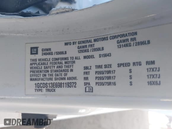 ✅ 2009 Chevrolet Colorado 2LT • VIN: 1GCDS13E698119372 • Лот: 41632622. Опубликован ранее на IAAI с пробегом 208 322 миль. Бесплатный доступ к архиву аукционных продаж из США и подробный отчёт об истории автомобиля на DreamBid. Изображение 9.