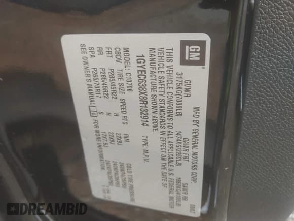 ✅ 2008 Cadillac Escalade • VIN: 1GYEC638X8R132914 • Lot: 42743713. Wystawiony na IAAI z przebiegiem 231 802 mil. Bezpłatny archiwum sprzedaży aukcyjnych z USA i szczegółowy raport historii pojazdu na DreamBid. Zdjęcie 9.