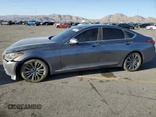 2015 Hyundai Genesis 5.0L z VIN KMHGN4JF4FU016533, wystawiony jako Copart lot #78250604 z przebiegiem 98 239 mil mil oraz Szkoda całkowita • Salvage title. Historia ofert i sprzedaży dostępna na DreamBid. Obrazek 1.