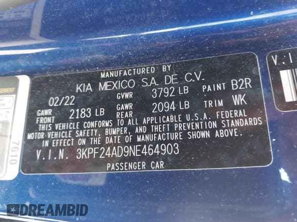 ✅ 2022 Kia Forte LXS • VIN: 3KPF24AD9NE464903 • Лот: 43549379. Опубликован ранее на IAAI с пробегом 36 400 миль. Бесплатный доступ к архиву аукционных продаж из США и подробный отчёт об истории автомобиля на DreamBid. Изображение 9.