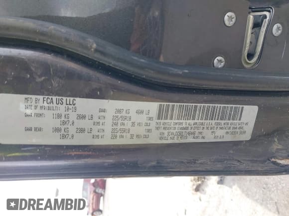 ✅ 2020 Jeep Compass Limited • VIN: 3C4NJDCB2LT146446 • Lot: 43638359. Listed on IAAI with 82,101 mi. Free auction sales archive from the USA and detailed vehicle history report at DreamBid. Image 9.