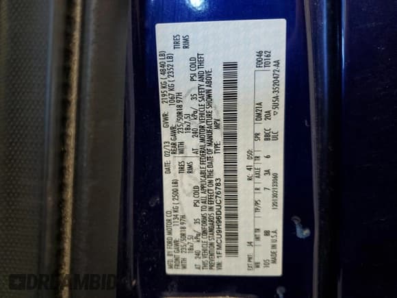 ✅ 2013 Ford Escape SEL • VIN: 1FMCU9H96DUC76783 • Lot: 56700695. Wystawiony na Copart z przebiegiem 106 406 mil. Bezpłatny archiwum sprzedaży aukcyjnych z USA i szczegółowy raport historii pojazdu na DreamBid. Zdjęcie 13.