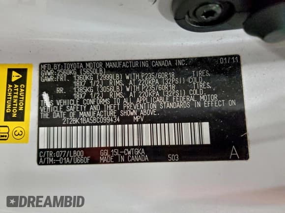 ✅ 2011 Lexus RX 350 • VIN: 2T2BK1BA5BC099434 • Лот: 95409995. Опубликован ранее на Copart с пробегом 148 643 миль. Бесплатный доступ к архиву аукционных продаж из США и подробный отчёт об истории автомобиля на DreamBid. Изображение 13.