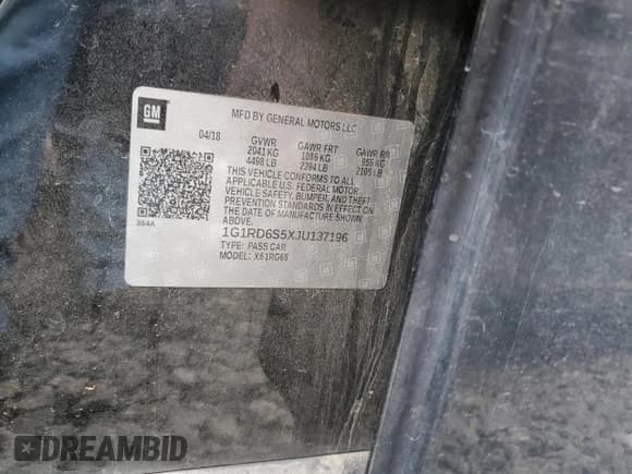 ✅ 2018 Chevrolet Volt Premier • VIN: 1G1RD6S5XJU137196 • Lot: 82900643. Wystawiony na Copart z przebiegiem Nie podano. Bezpłatny archiwum sprzedaży aukcyjnych z USA i szczegółowy raport historii pojazdu na DreamBid. Zdjęcie 12.