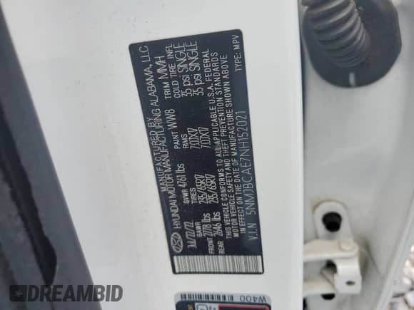 2022 Hyundai Tucson SEL z VIN 5NMJBCAE7NH158202, wystawiony jako Copart lot #68732365 z przebiegiem 43 605 mil mil oraz Szkoda całkowita • Salvage title. Historia ofert i sprzedaży dostępna na DreamBid. Obrazek 13.