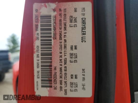 2008 Dodge Charger R/T с VIN 2B3KA53HX8H156625, выставлен на аукционе Copart как лот 81090324 с пробегом 166 396 миль миль и Чистый • Clean title. История ставок и продаж доступна на DreamBid. Изображение 13.