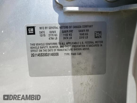 ✅ 2016 Chevrolet Impala LTZ • VIN: 2G1145S30G9148008 • Лот: 58967224. Опубликован ранее на Copart с пробегом 166 672 миль. Бесплатный доступ к архиву аукционных продаж из США и подробный отчёт об истории автомобиля на DreamBid. Изображение 12.