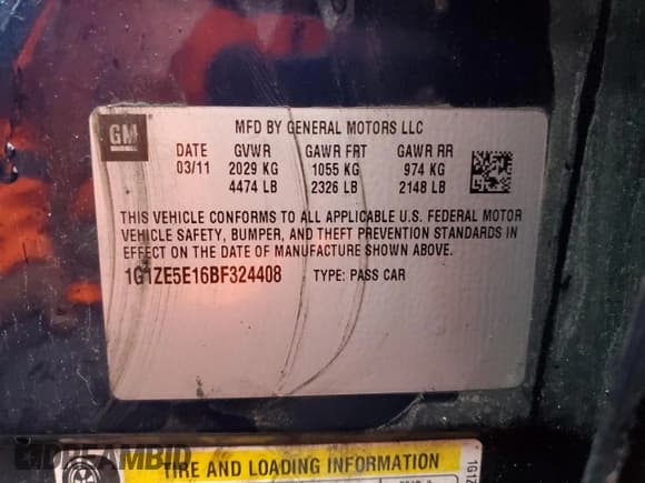 ✅ 2011 Chevrolet Malibu LTZ • VIN: 1G1ZE5E16BF324408 • Lot: 81296624. Listed on Copart with 150,901 mi. Free auction sales archive from the USA and detailed vehicle history report at DreamBid. Image 14.