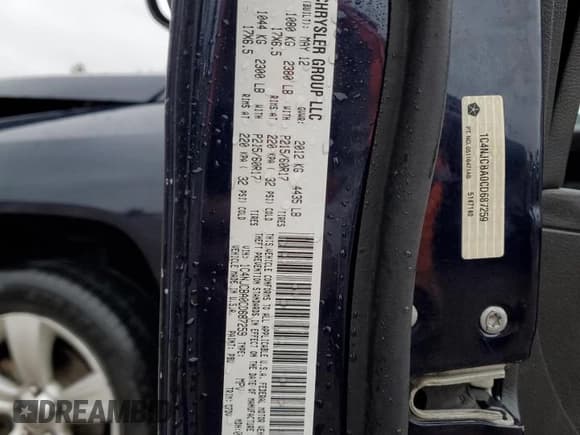 ✅ 2012 Jeep Compass Sport • VIN: 1C4NJCBA0CD687259 • Лот: 86182345. Опубликован ранее на Copart с пробегом 66 410 миль. Бесплатный доступ к архиву аукционных продаж из США и подробный отчёт об истории автомобиля на DreamBid. Изображение 13.