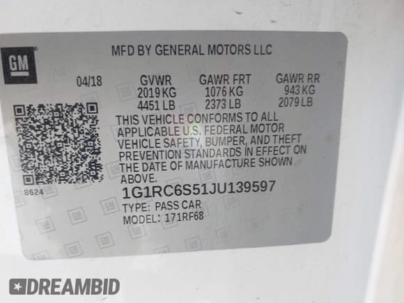 ✅ 2018 Chevrolet Volt LT • VIN: 1G1RC6S51JU139597 • Lot: 42885318. Wystawiony na IAAI z przebiegiem 65 635 mil. Bezpłatny archiwum sprzedaży aukcyjnych z USA i szczegółowy raport historii pojazdu na DreamBid. Zdjęcie 9.